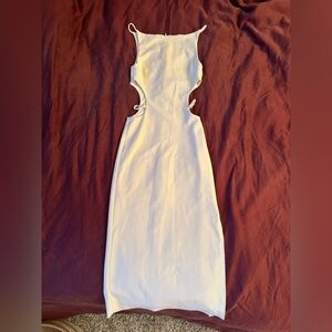 BEC & BRIDGE Womens Dress Size 2 Ivory Midi Cut Out Side Slit Party Amazing Cond